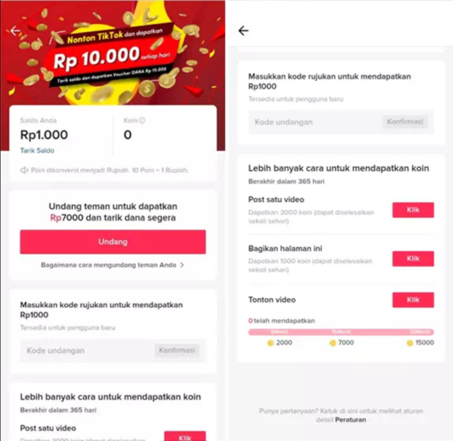 Cara mendapatkan uang dari tiktok