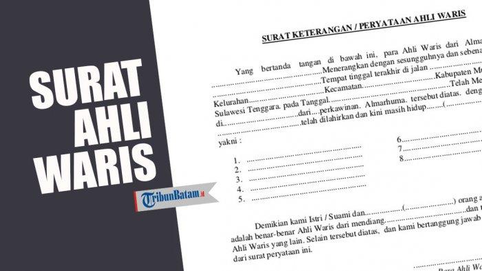 Contoh surat keterangan ahli waris