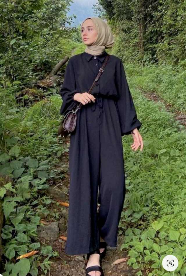 OOTD Kemeja Hitam hijab