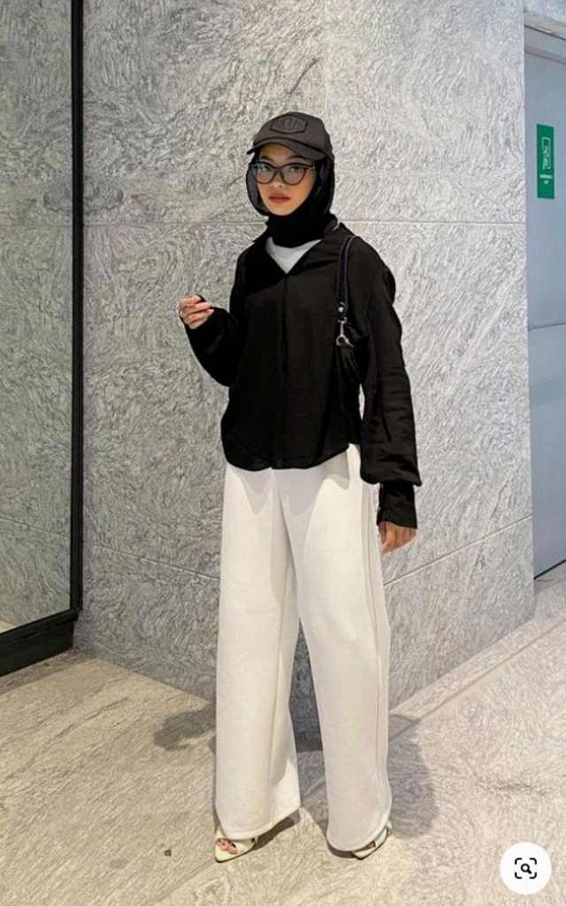 OOTD Kemeja Hitam hijab