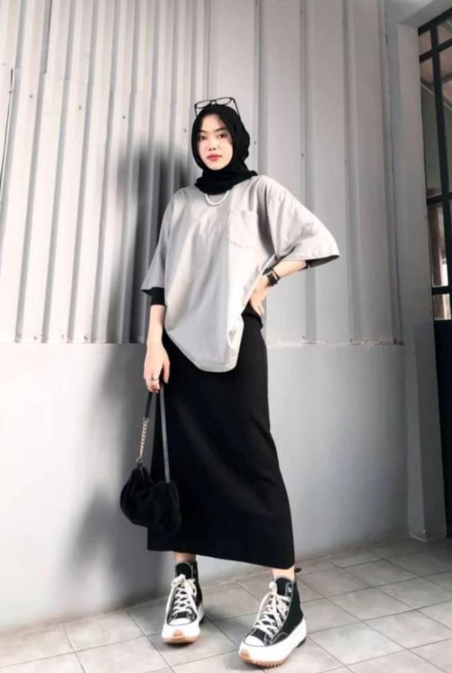 OOTD Kaos Oversize Hijab