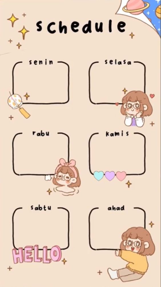 Lockscreen jadwal pelajaran kosong
