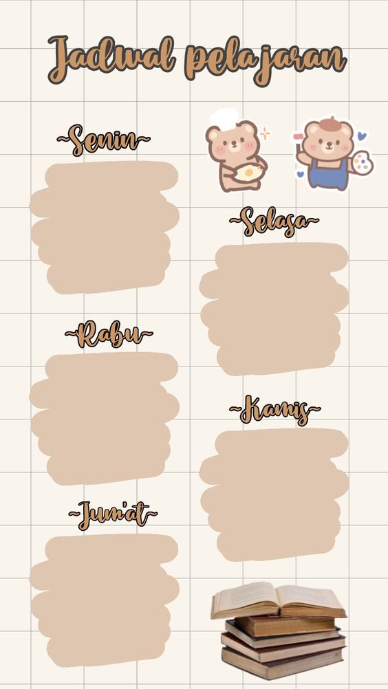 Lockscreen jadwal pelajaran kosong