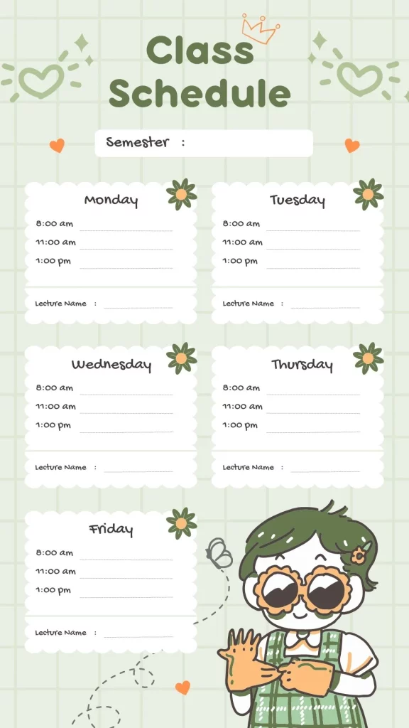 lockscreen jadwal pelajaran kosong 