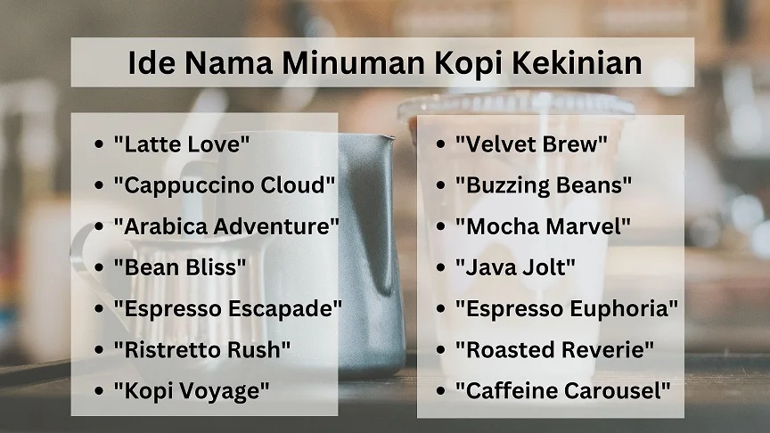 nama minuman kekinian