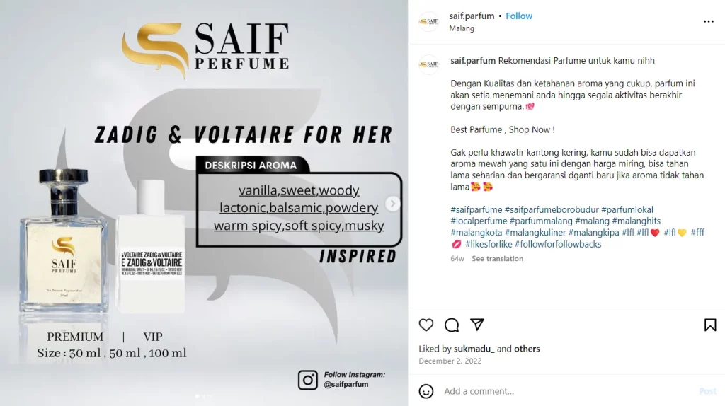 kata kata promosi parfum