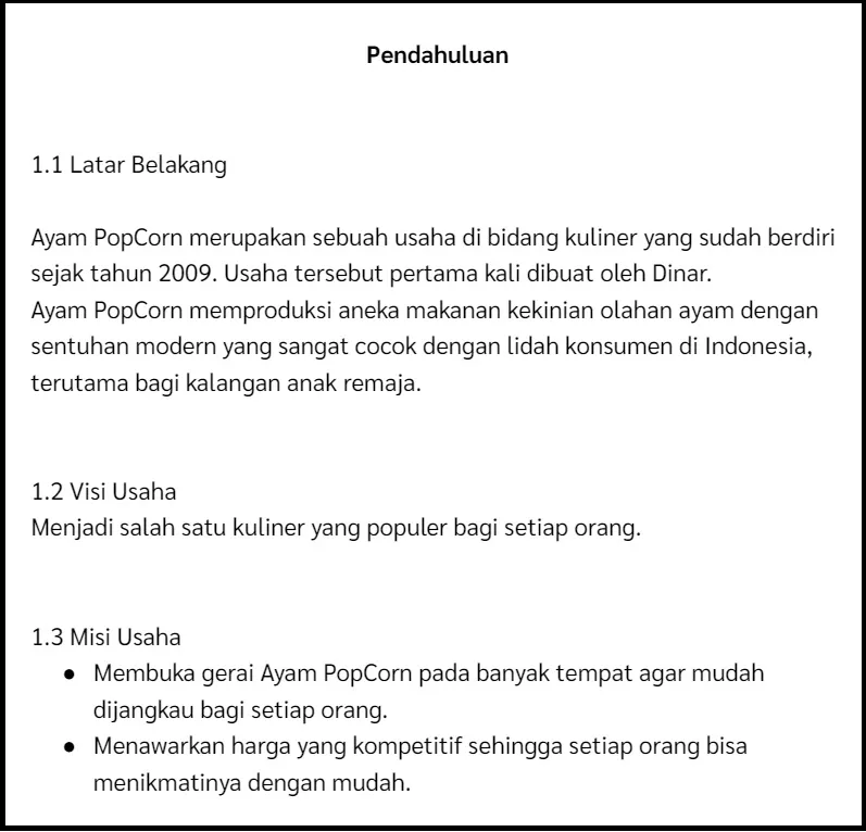 contoh proposal usaha makanan