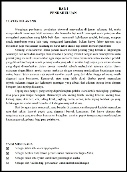 contoh proposal usaha makanan