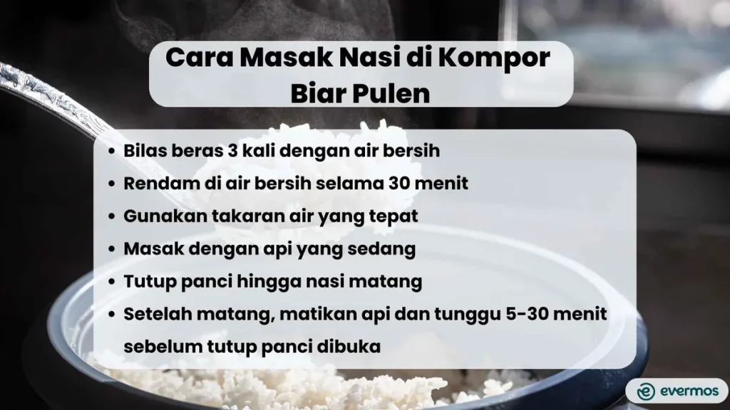 cara masak nasi di kompor