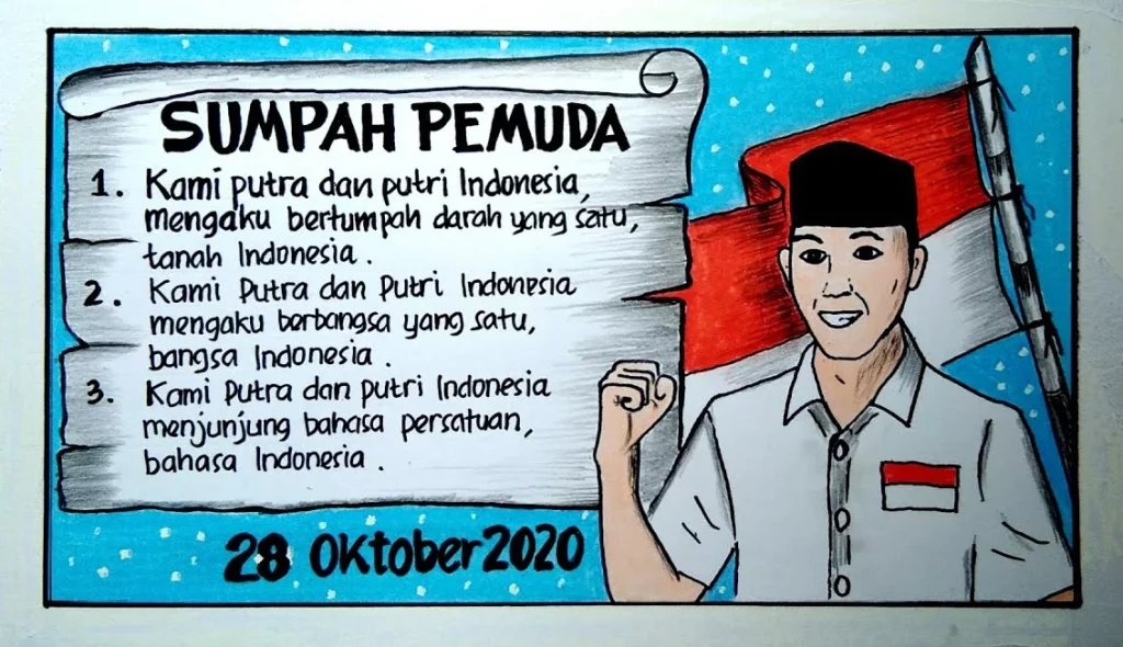 mading sumpah pemuda simple