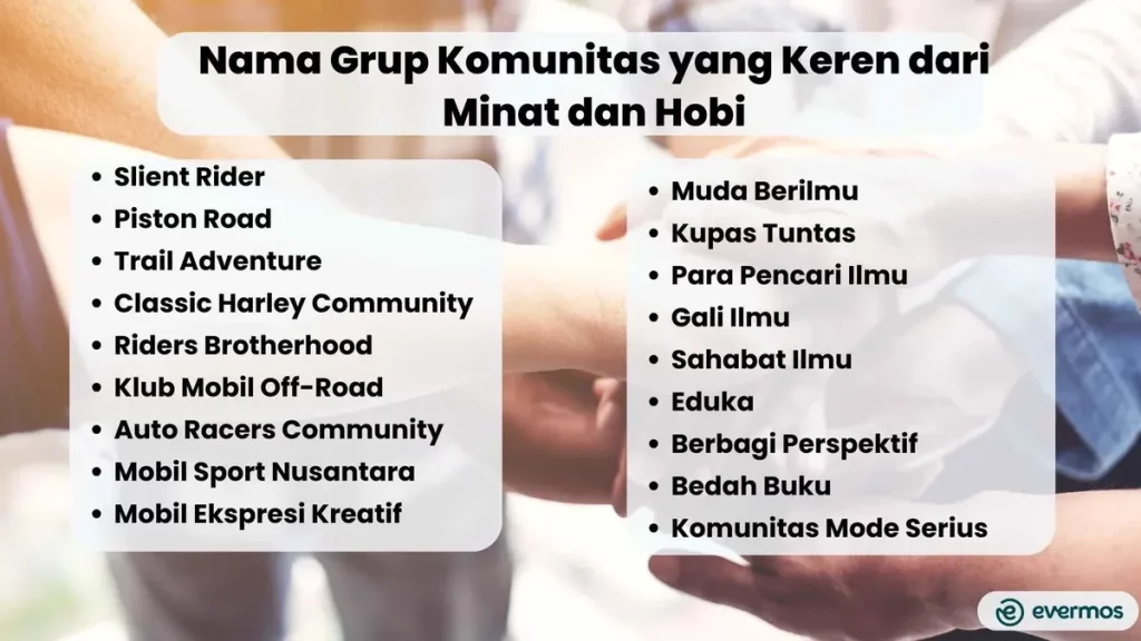 nama grup komunitas yang keren