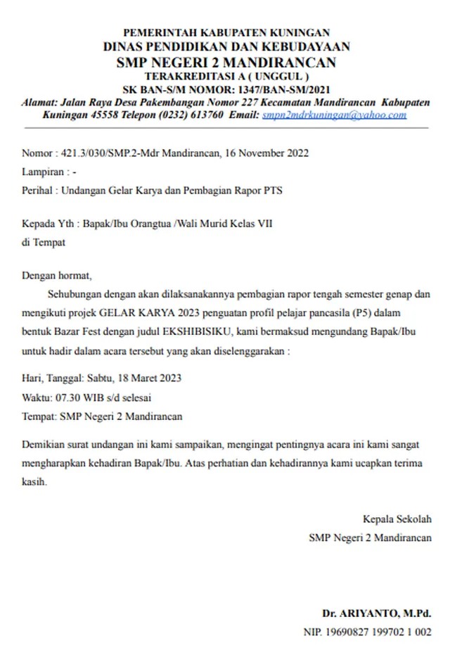 contoh surat undangan resmi