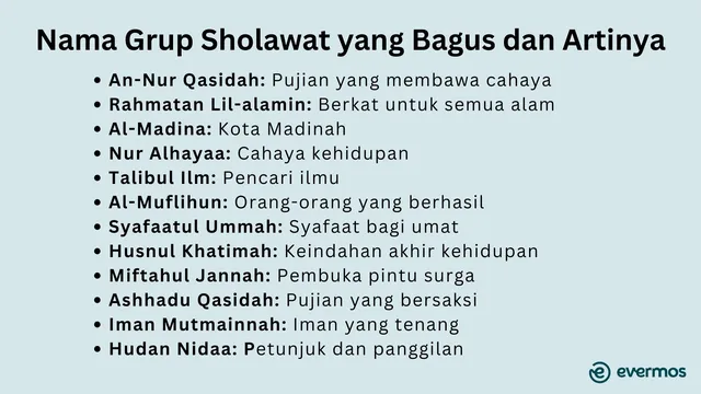 nama grup sholawat yang bagus dan artinya
