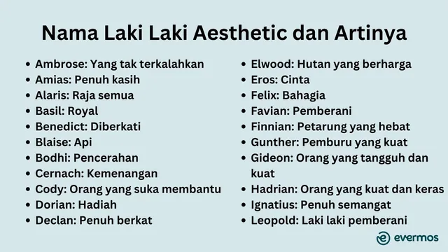 nama laki laki aesthetic