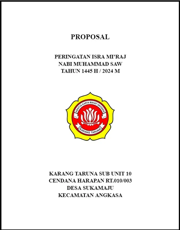 contoh proposal isra miraj