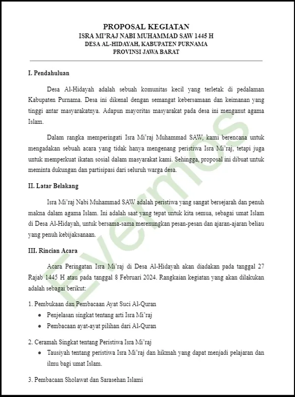 contoh proposal isra miraj