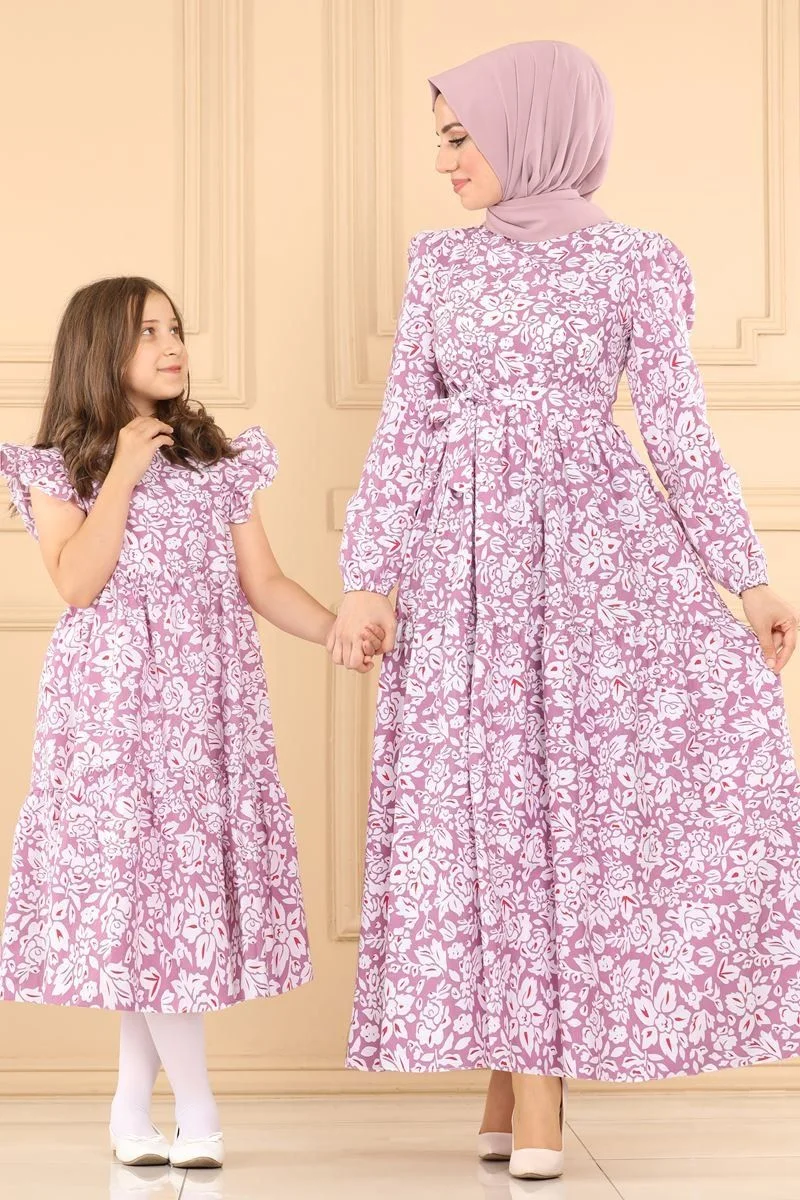 ootd ibu dan anak - motif floral
