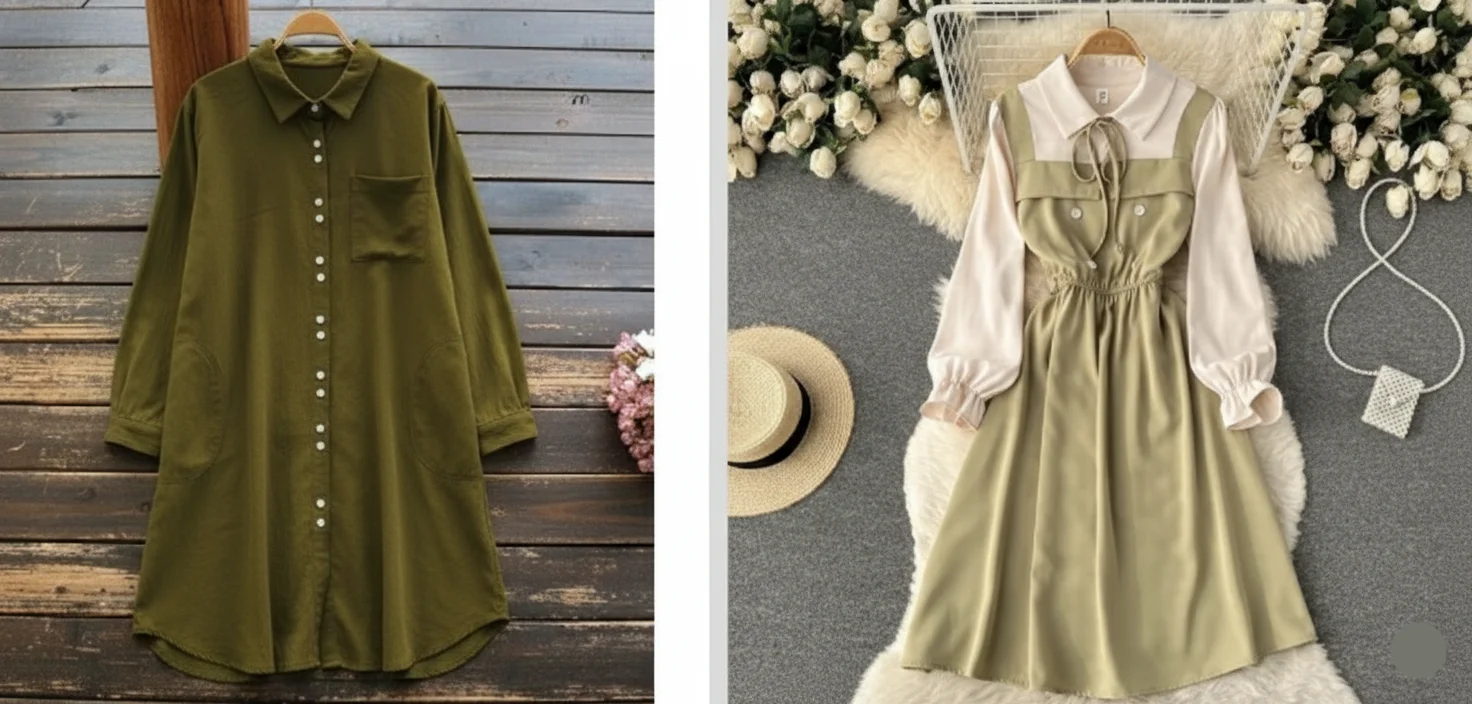 ootd ibu dan anak tunik di evermos
