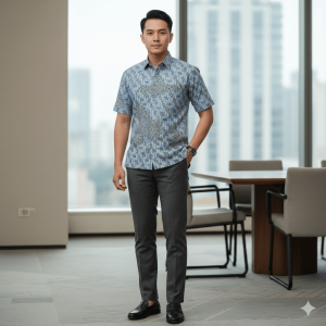 10 Rekomendasi Kemeja Batik Pria Lengan Pendek Modern Kualitas Terbaik kemeja-batik-pria-lengan-pendek-modern-geometris-premium