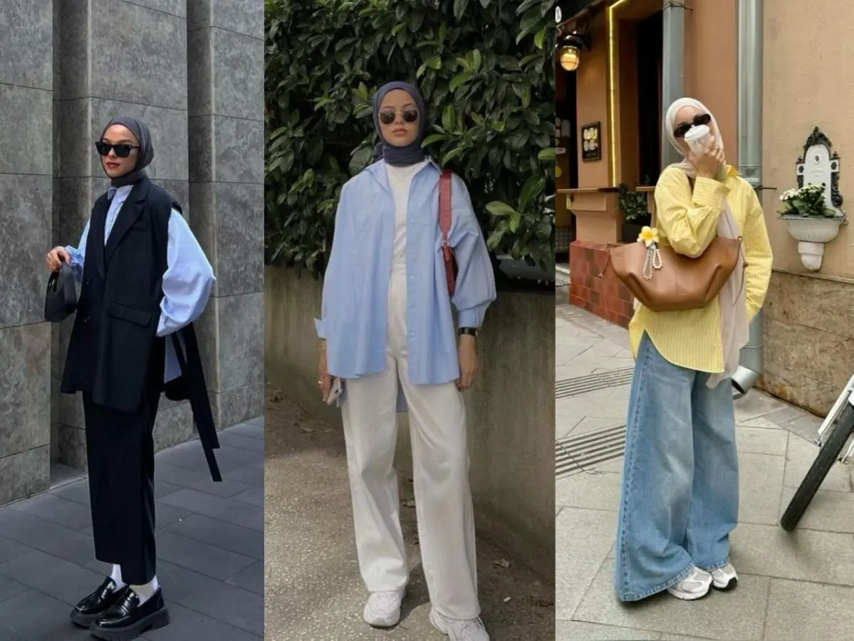 padu padan kemeja oversized wanita