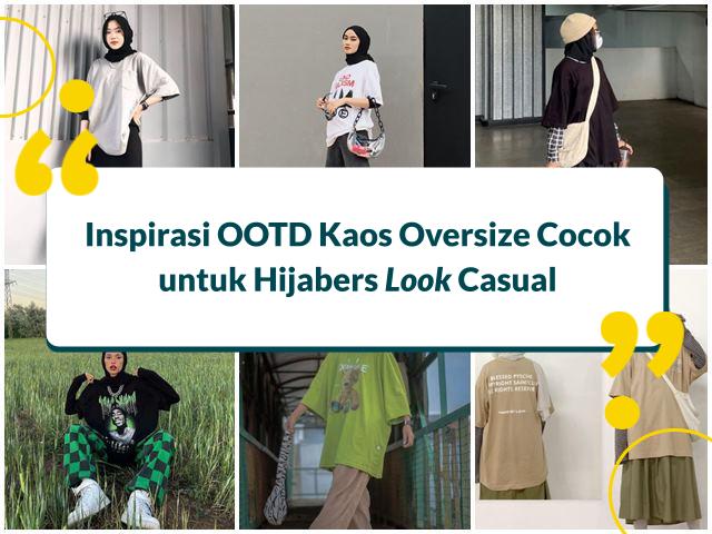 9 Inspirasi OOTD Kaos Oversize Hijab yang Fashionable Abis!