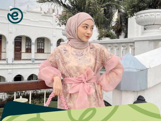 7 Model Baju Gamis Brokat Lengan Balon Terbaru