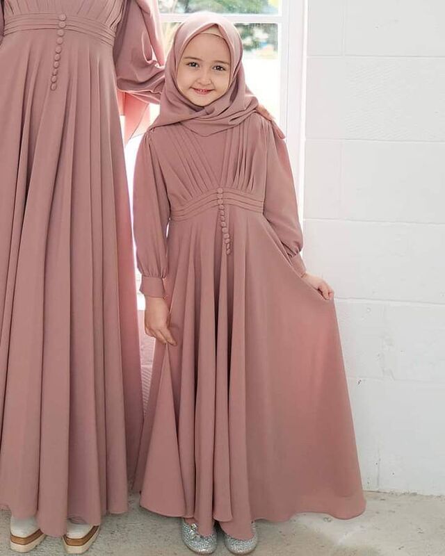 Gamis Anak Setelan Pink Soft 