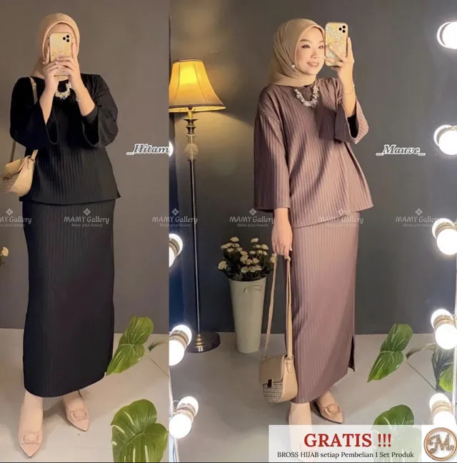 12 OOTD Bukber Hijab Rok Elegan, Pancarkan Kecantikanmu ootd bukber rok hijab