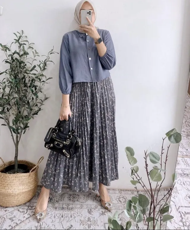 12 OOTD Bukber Hijab Rok Elegan, Pancarkan Kecantikanmu ootd bukber rok hijab