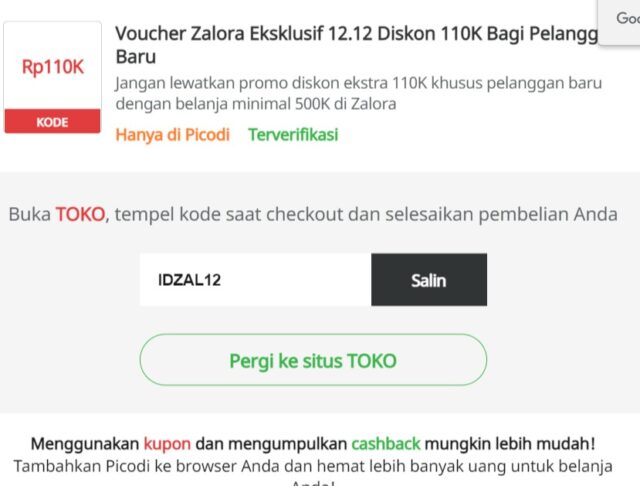 Kode voucher zalora
