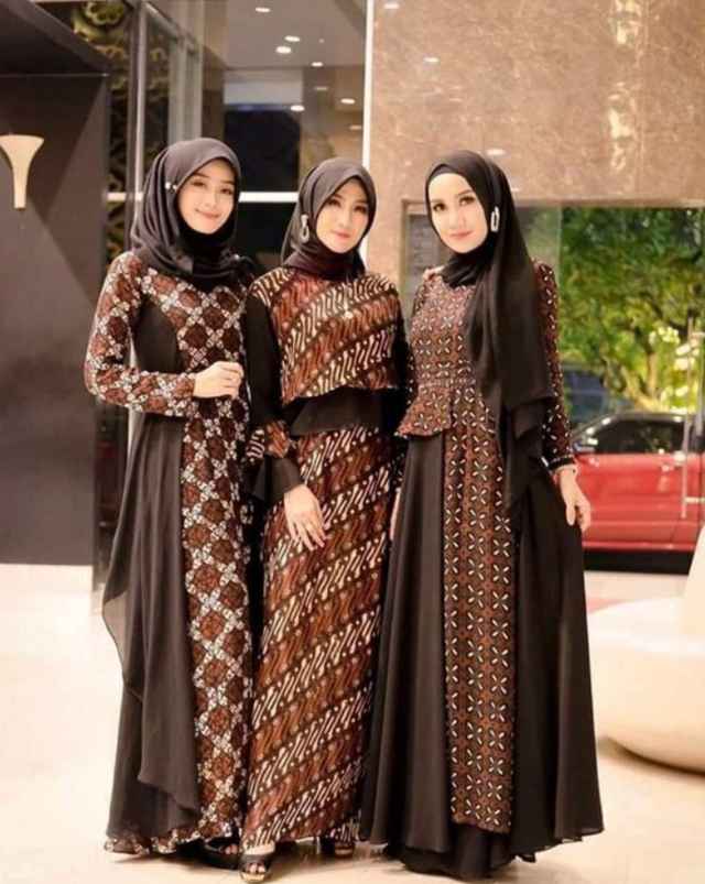 13+ Model Baju Gamis Batik Kombinasi Kain Polos Remaja atasan batik kombinasi remaja