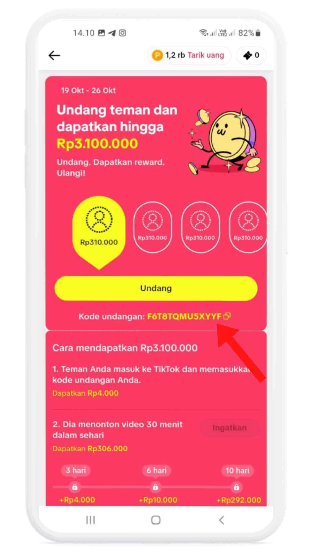 kode referral tiktok