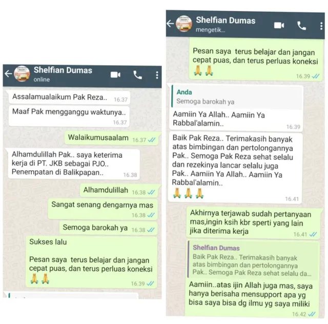 contoh panggilan kerja via wa asli
