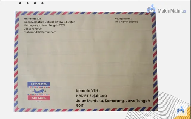 6 Contoh Amplop Lamaran Kerja, Format dan Cara Membuatnya yang Mudah contoh amplop lamaran kerja