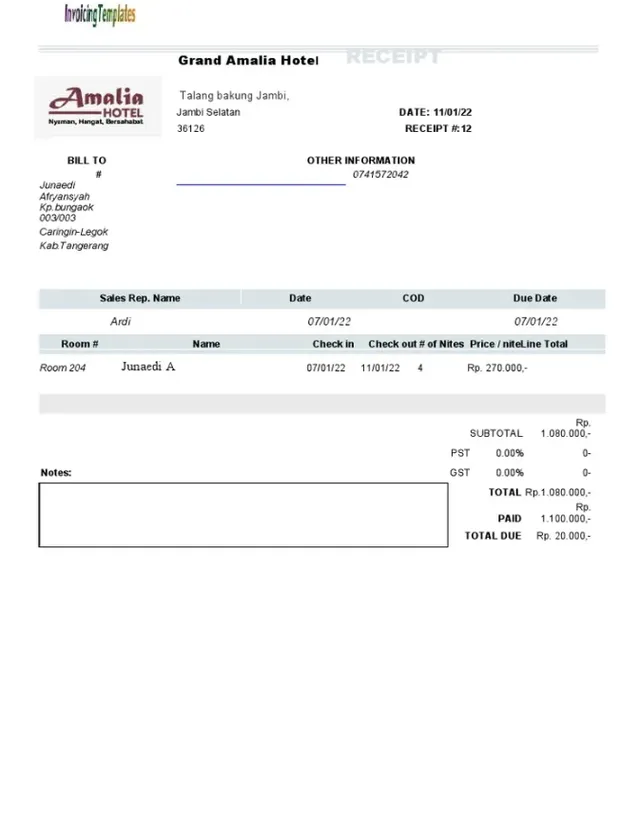 5 Contoh Invoice Hotel Serta Cara Membuatnya yang Mudah!