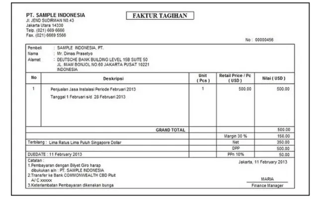 8 Contoh Invoice Jasa Service, IT, Desain yang Simpel contoh invoice jasa