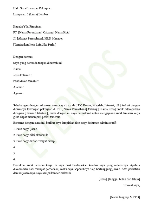 5 Contoh Surat Lamaran Kerja di Cafe dan Tips Suksesnya