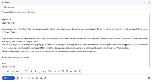 Cara Membuat Lamaran Kerja Lewat Email