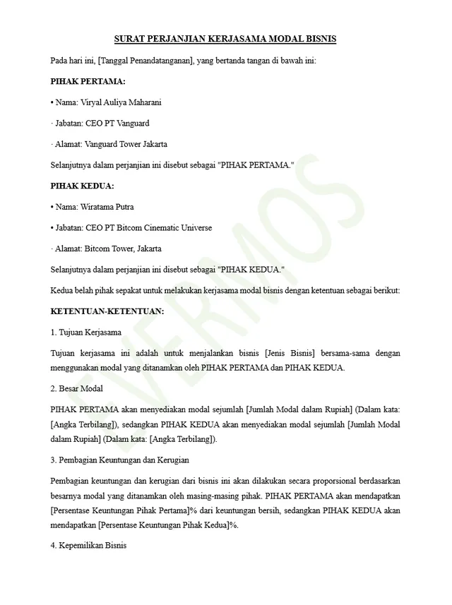 Contoh Surat Perjanjian Kerjasama Bisnis & Cara Membuatnya!