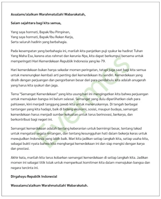 contoh pidato lomba 17 agustus