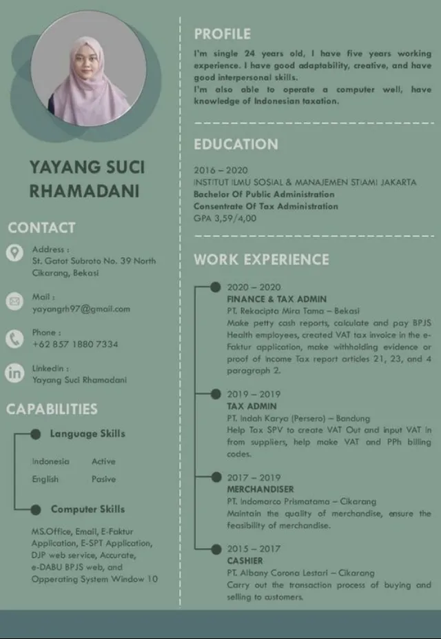 cv kreatif inggris