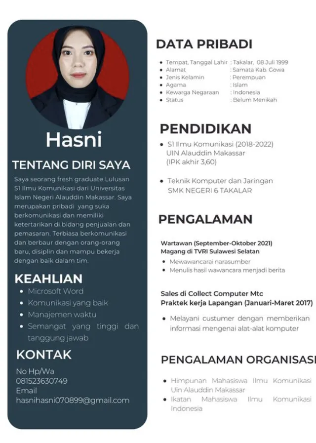 cv mahasiswa ilkom