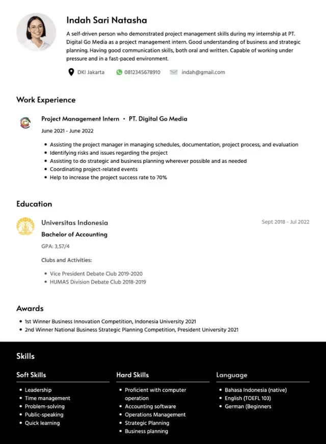 cv menarik b inggris