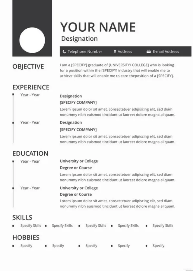 cv template menarik