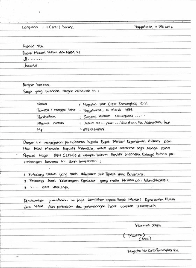 CV Tulis Tangan