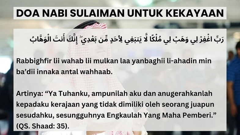 4 Doa Nabi Sulaiman untuk Kekayaan yang Selalu Dikabulkan Allah SWT, Insya Allah Mujarab! doa nabi sulaiman