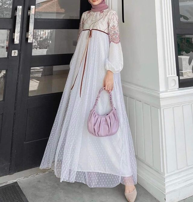 Model baju gamis pesta pernikahan