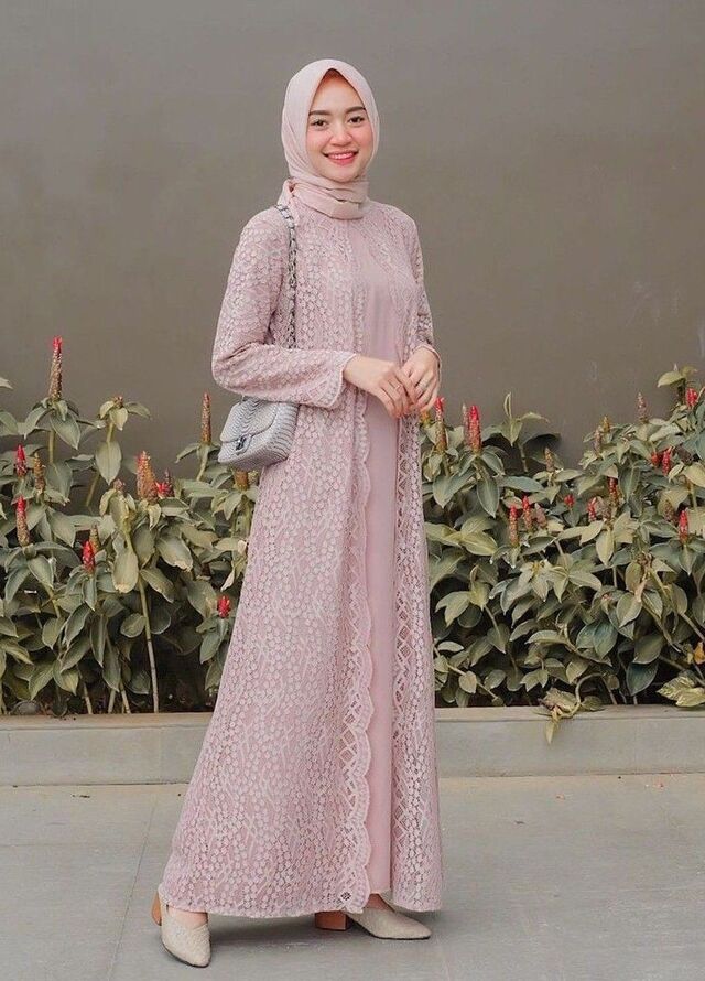 8 Model Baju gamis Brokat Terbaru dan Kekinian 2023 Model Baju Brokat Kekinian