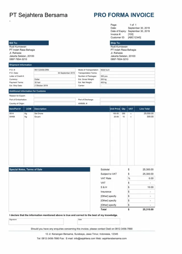 5 Contoh Invoice Bahasa Inggris yang Simple & Catchy contoh invoice bahasa inggris
