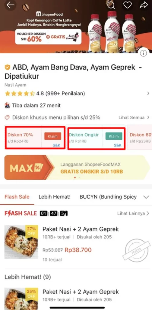 kode voucher shopee food